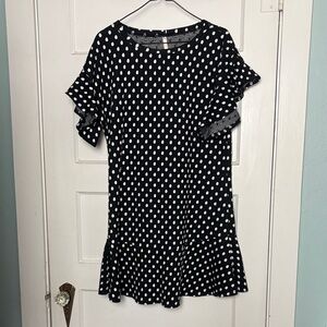 Uncle Frank Polka Dot Ruffle Sleeve Dress Size L
